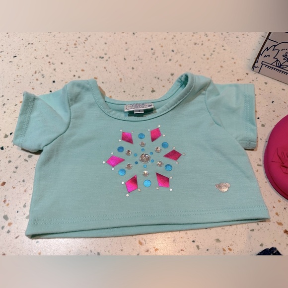Build-A-Bear Snowflake Crystal Top, Jean Skirt & Pink Shoes, Bunny NOT Included‎ - Picture 4 of 13